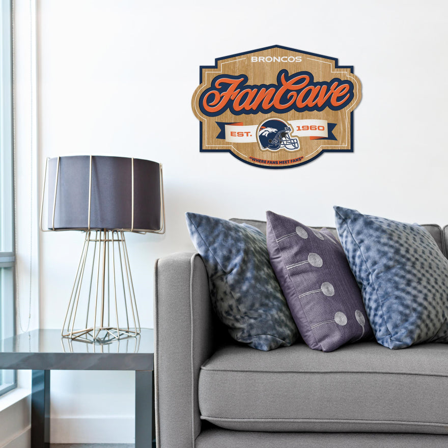 Broncos 3D Fan Cave Wall Sign