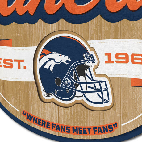 Broncos 3D Fan Cave Wall Sign