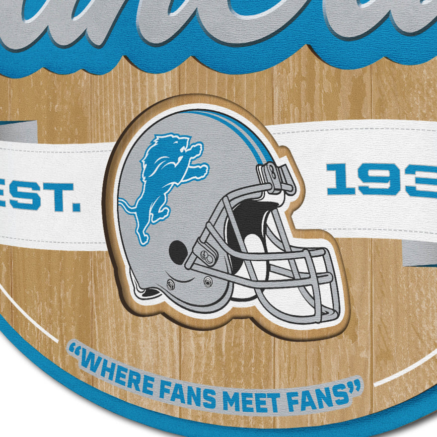 Lions 3D Fan Cave Wall Sign