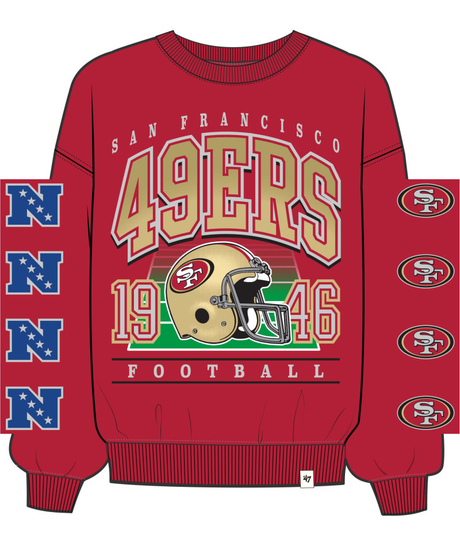 49ers 2025 '47 Brand Women's Go Big Oversized Crewneck
