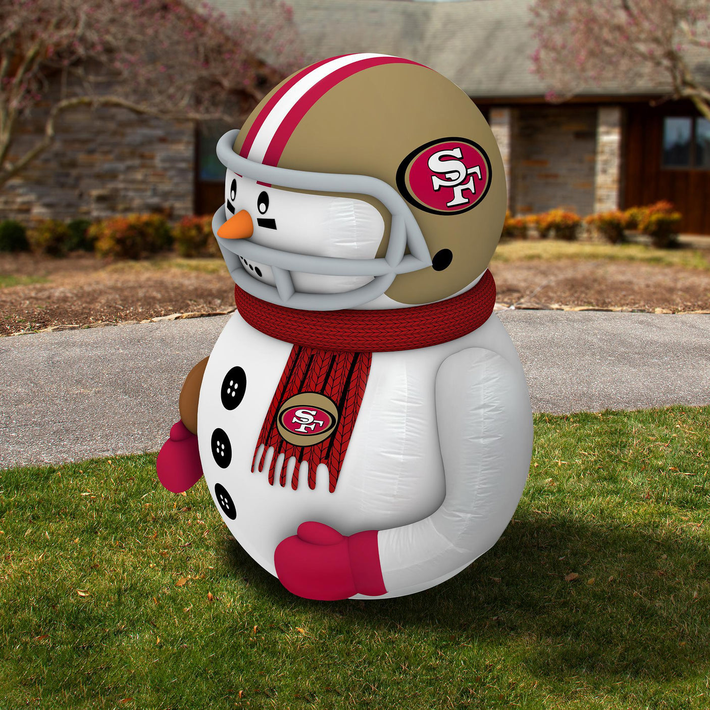 49ers Team Pride Inflatable Snowman Player