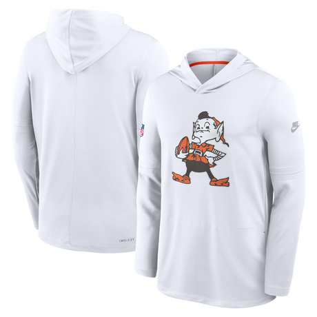 Browns 2026 Nike Men's Alternate Dri-Fit Lightweight Long Sleeve Hoodie Top Pro Football Hall of Fame