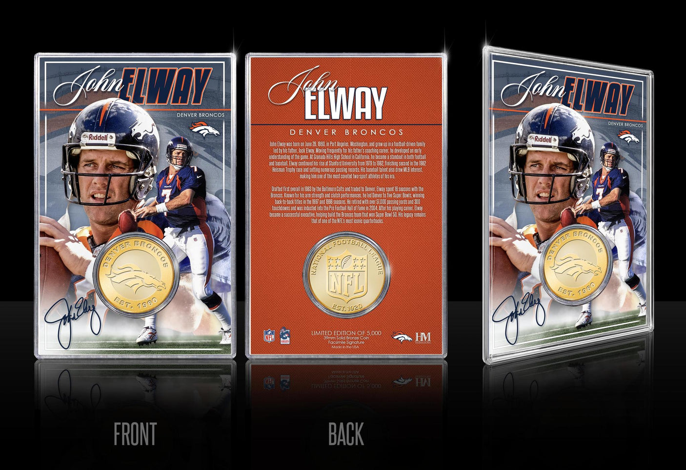 Broncos John Elway Bronze Coin Card