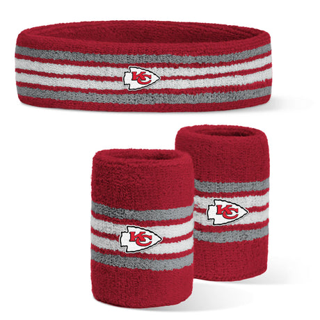 Chiefs 2025 Headband and Wristband 3-Piece Combo