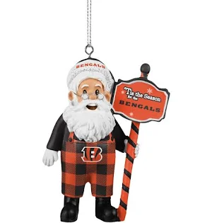 Bengals Santa Overalls Ornament