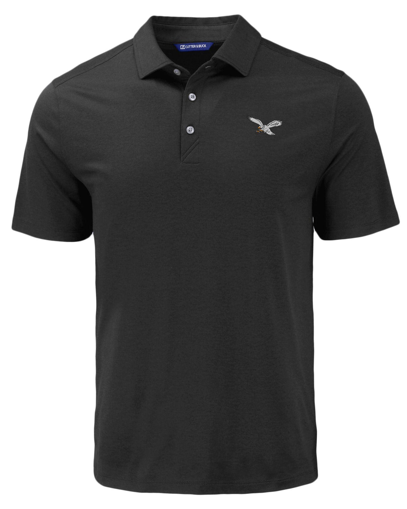 Eagles Cutter and Buck Men's Black Coastline Epic Comfort Eco Polo