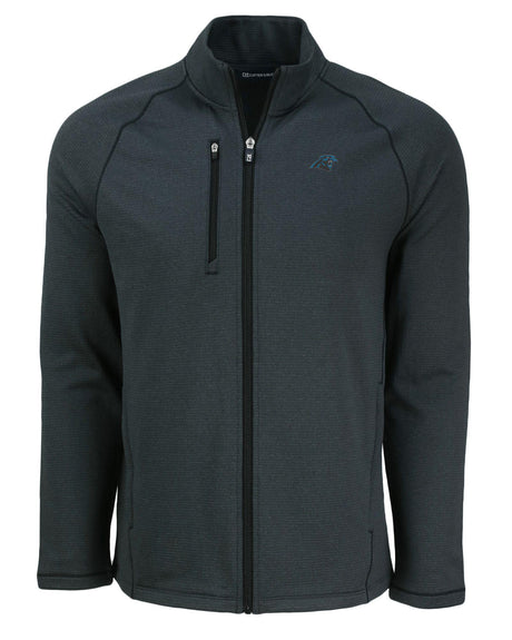 Panthers Cutter and Buck Men's Black Peshastin Eco Fleece Full Zip Jacket