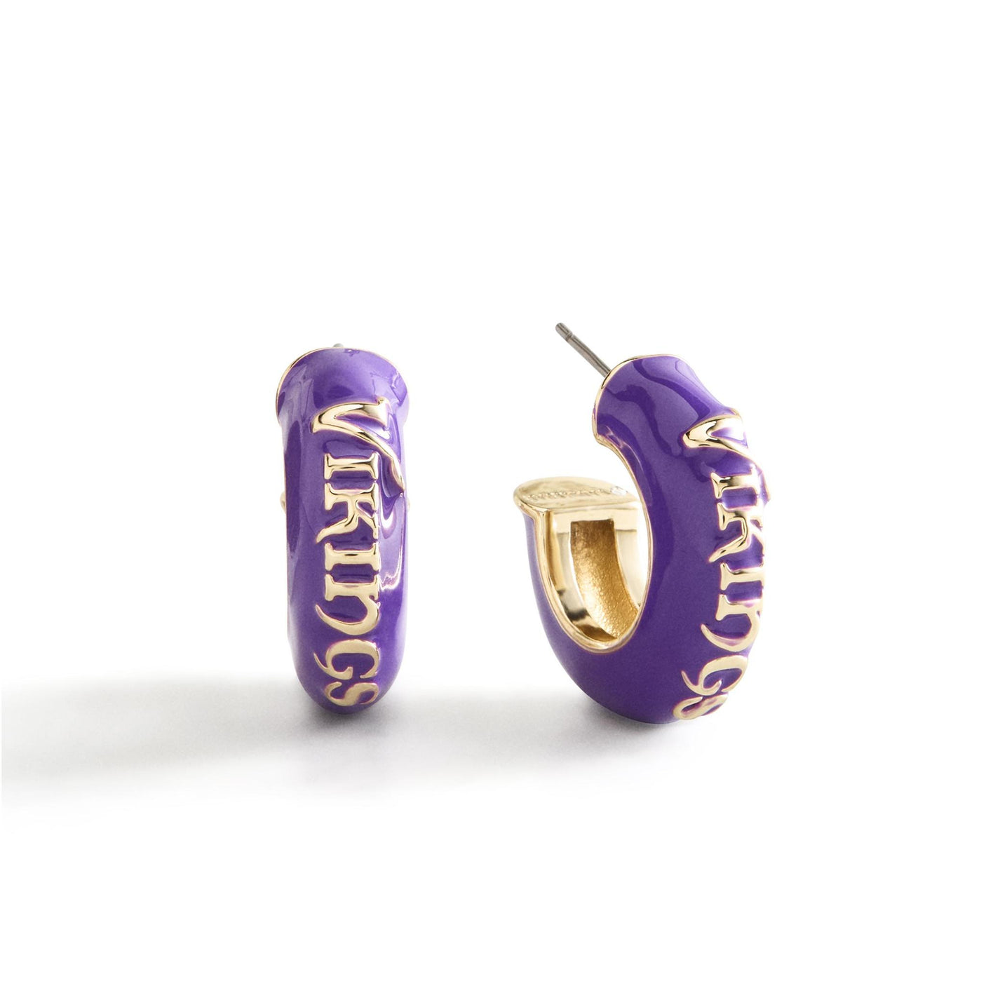 Vikings Puffy Enamel Hoop Earrings