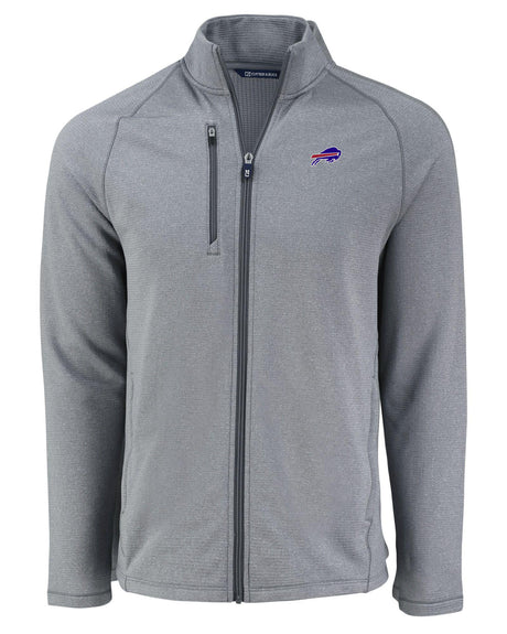 Bills Cutter and Buck Men's Grey Peshastin Eco Fleece Full Zip Jacket