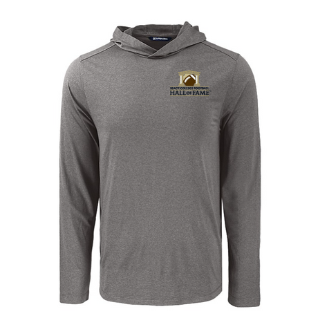 Black College Football Hall of Fame Cutter & Buck Men's Coastline Recycled Double Peached Hooded Pullover