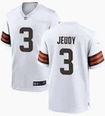 Browns Jerry Jeudy Men's White Away Nike Game Jersey