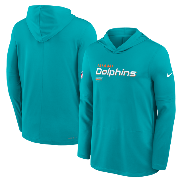 Dolphins 2025 Nike Men's Dri-Fit Lightweight Long Sleeve Hoodie Top