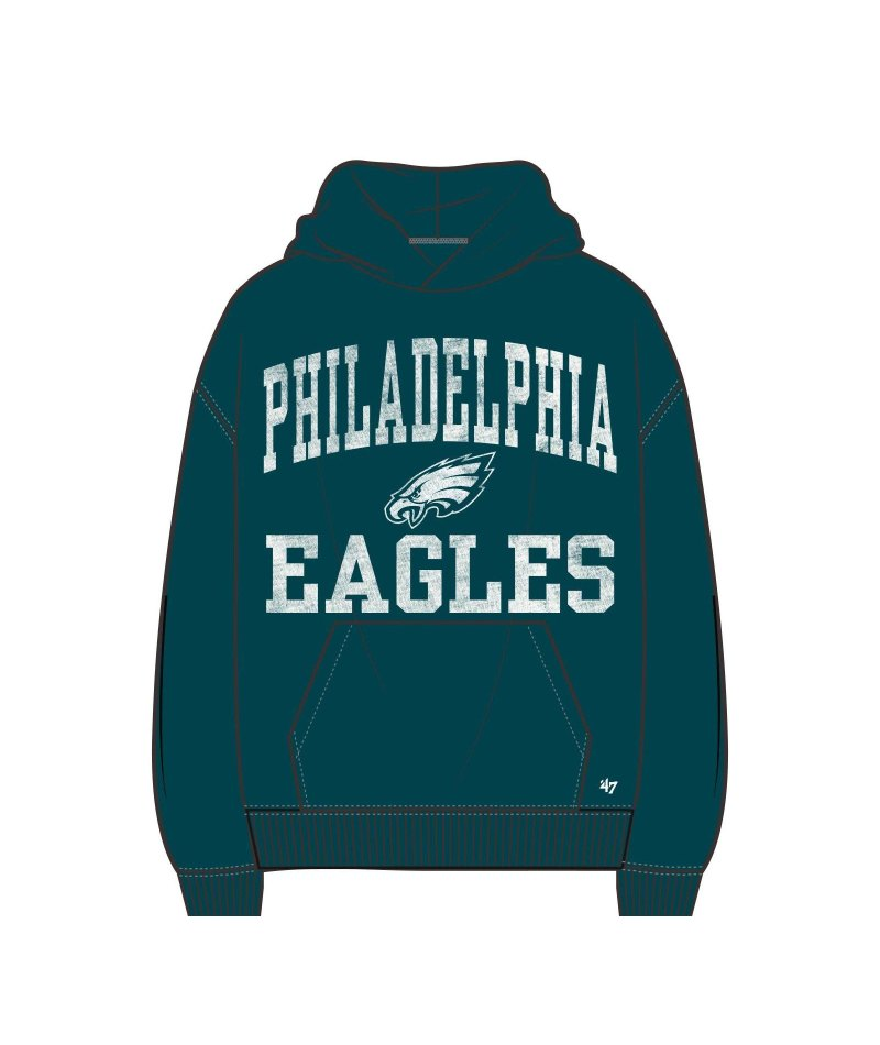 Eagles 2026 '47 Brand Men's Campus Stack Arched Foundation Hoodie Pro Football Hall of Fame