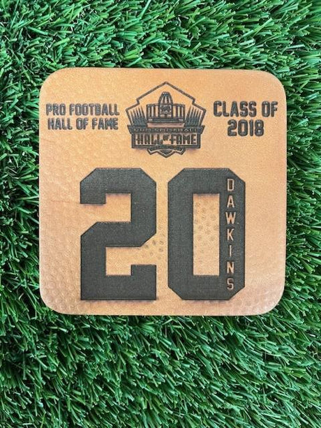 Brian Dawkins Leather Player Coaster