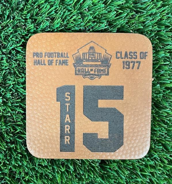 Bart Starr Leather Player Coaster