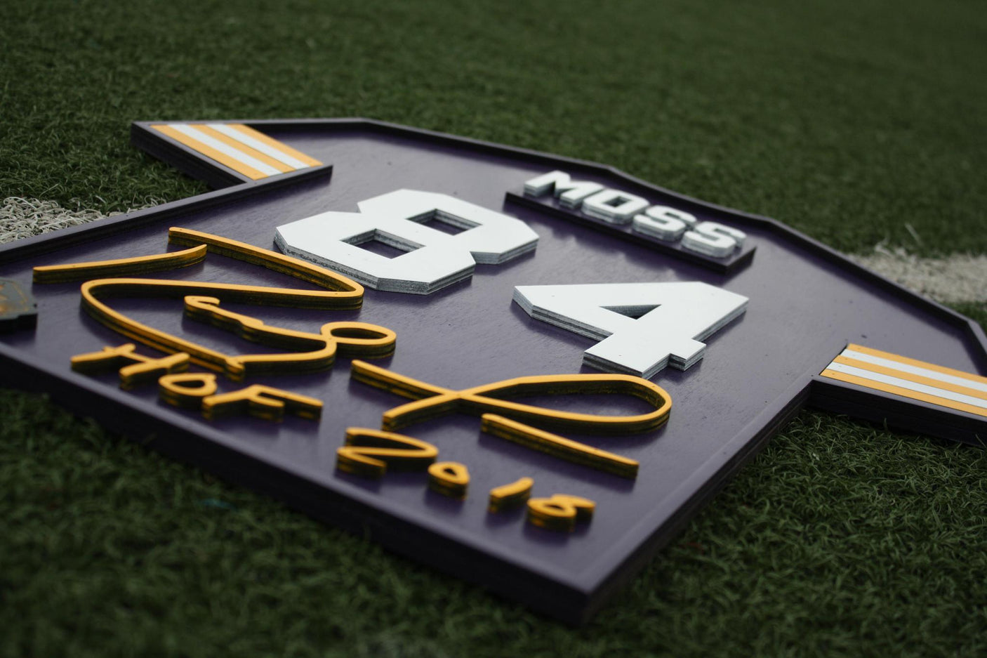 Randy Moss Wood Jersey 3D Sign