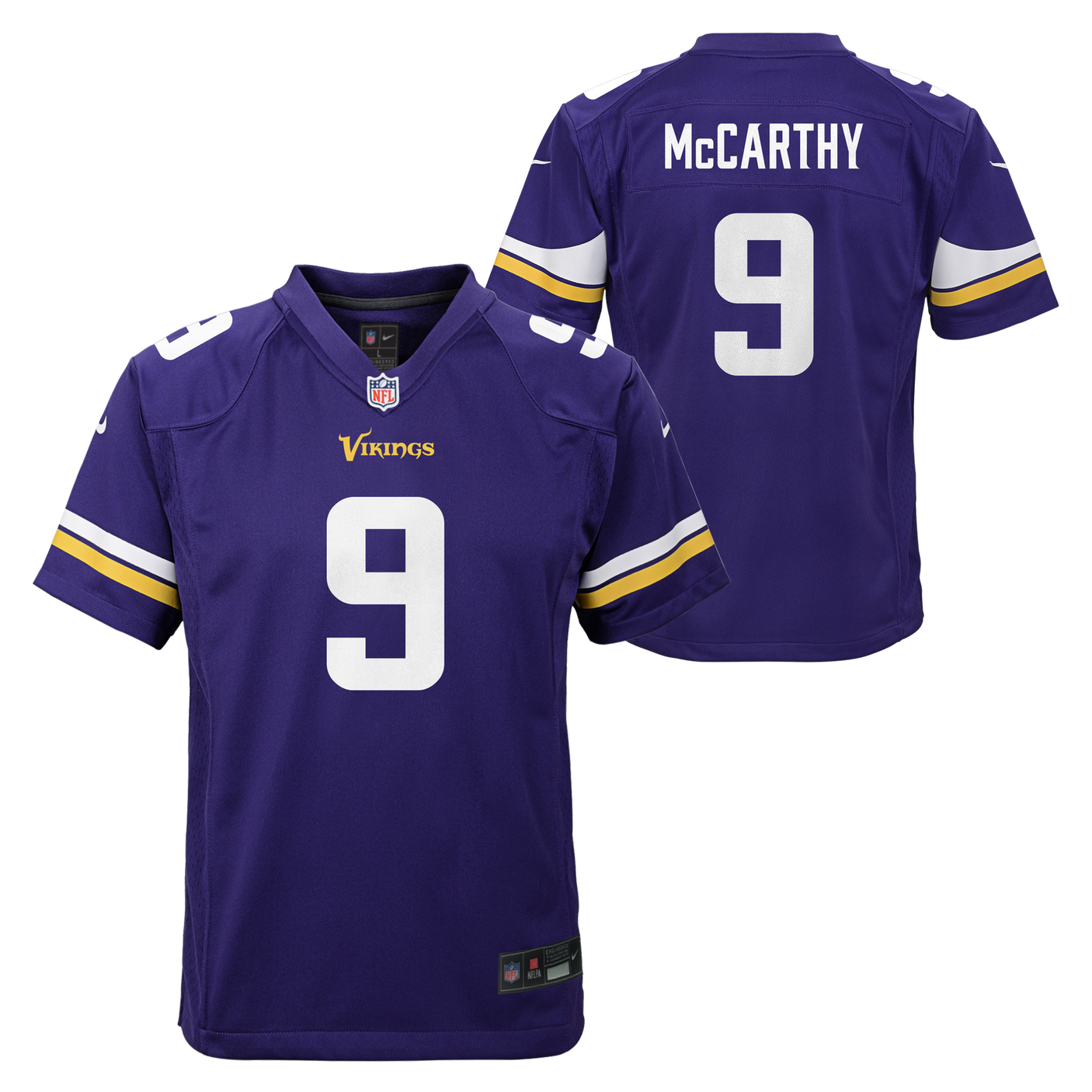 Vikings JJ McCarthy Youth Nike Game Jersey Pro Football Hall of Fame