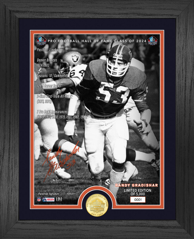 Broncos Randy Gradishar Hall of Fame Class of 2024 Bronze Coin Photo Mint