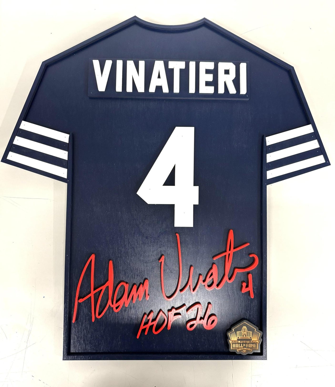Adam Vinatieri Class of 2026 Wood Jersey 3D Sign Patriots - DS