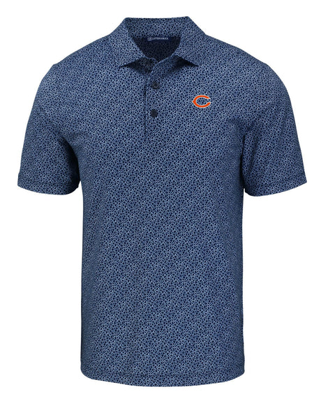 Bears Cutter and Buck Men's Navy Pike Eco Pebble Print Recycled Polo