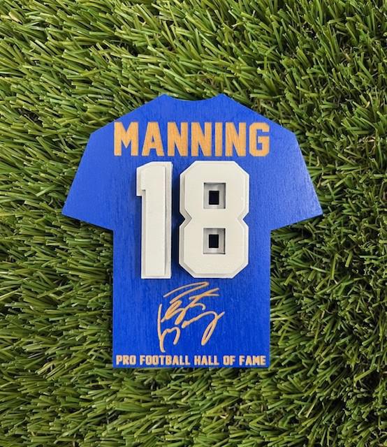 Peyton Manning Wood Jersey Jumbo Magnet