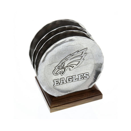 Philadelphia Eagles 4-Piece Aluminum Coaster Set with Caddy