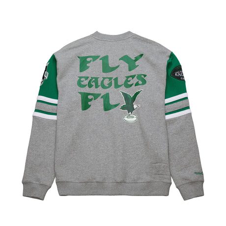 Eagles Men's Mitchell & Ness All Over Vintage Logo Crewneck