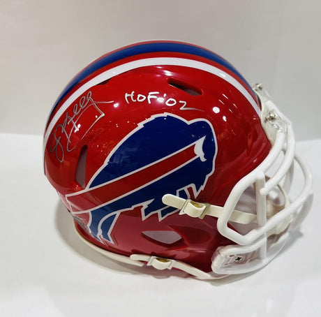 Jim Kelly Autographed Bills Throwback 87-01 Speed Mini Helmet