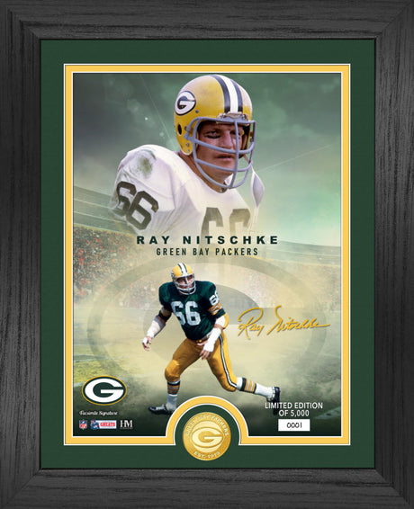Green Bay Packers Ray Nitschke NFL Legends Bronze Coin Photo Mint
