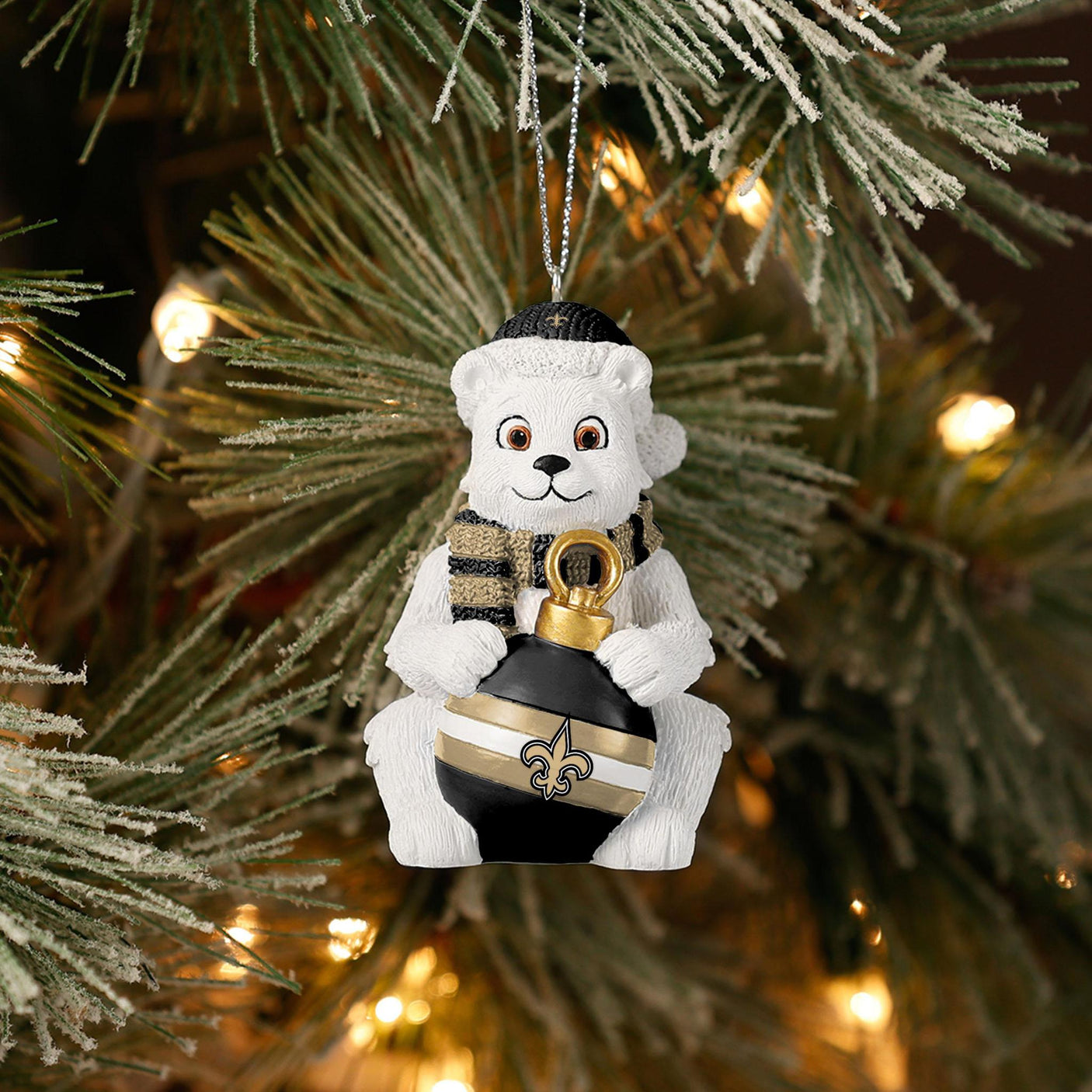 Saints Sitting Polar Bear Ornament