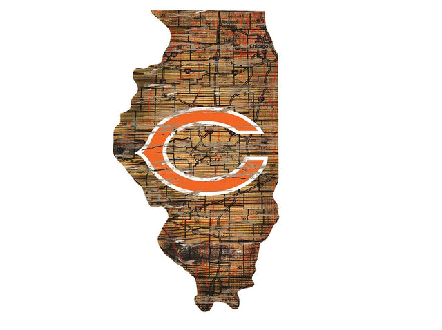 Bears Distressed State Sign With Team Logo