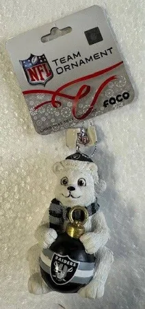 Raiders Sitting Polar Bear Ornament