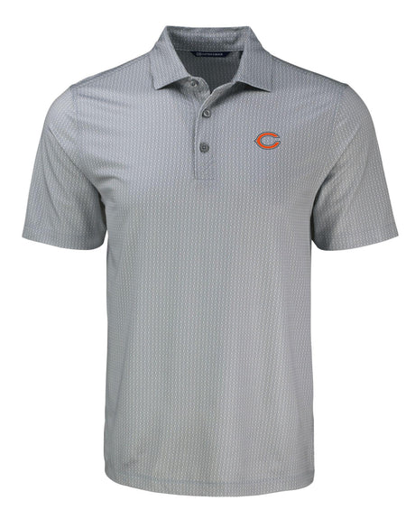 Bears Cutter and Buck Men's Grey Pike Eco Shadow Check Print Polo