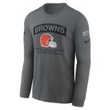 Browns 2026 Nike Men's Salute to Service Long Sleeve T-Shirt Pro Football Hall of Fame