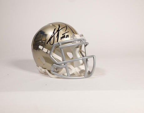 Julius Peppers Autographed Hall of Fame Gold Mini Helmet