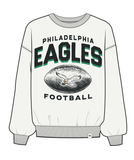 Eagles 2025 '47 Brand Women's Arch Cloud Oversized Crewneck