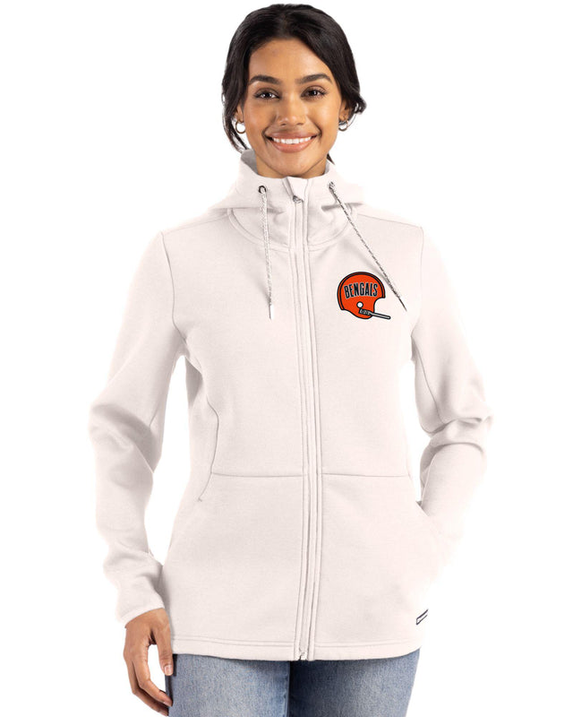 Bengals Cutter & Buck Women's Roam Eco Full Zip Hooded Jacket