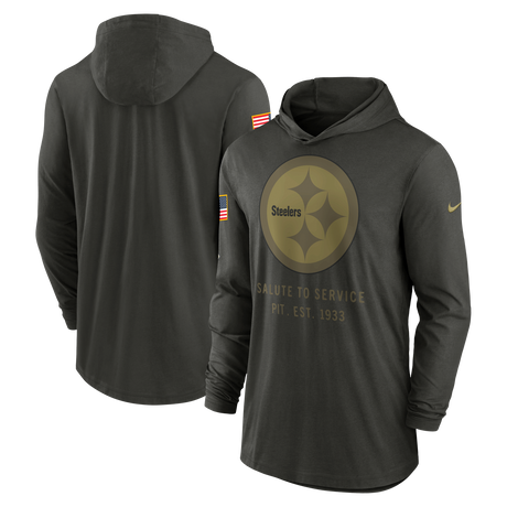 Steelers 2025 Nike Men's Salute to Service Hooded Long Sleeve T-Shirt