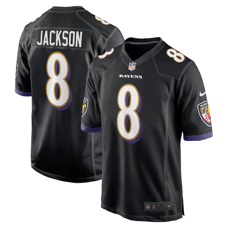 Ravens Lamar Jackson Men's Black Alternate Nike Game Jersey