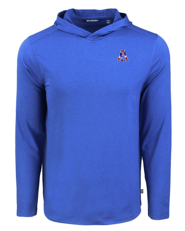 Patriots Cutter and Buck Men's Blue Coastline Epic Comfort Eco Hooded Shirt