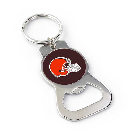 Browns Silver Bottle Opener Keychain