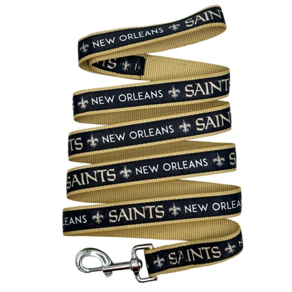 Saints Pets First Satin Dog Leash Pro Football Hall of Fame