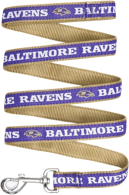 Ravens Pets First Satin Dog Leash Pro Football Hall of Fame