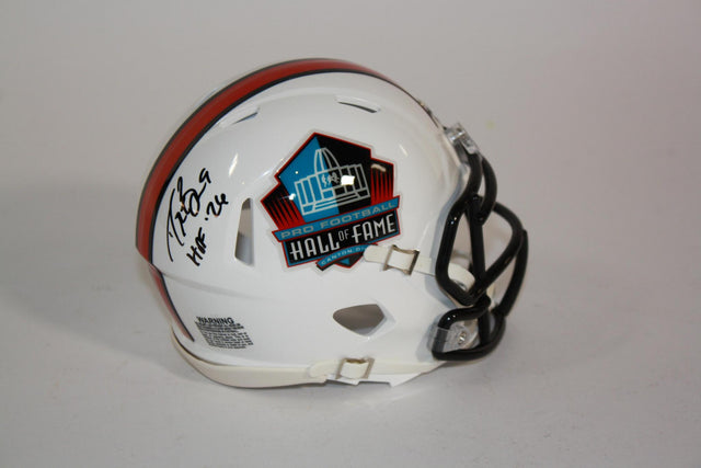 Drew Brees Autographed Hall of Fame White Mini Helmet with HOF Inscription