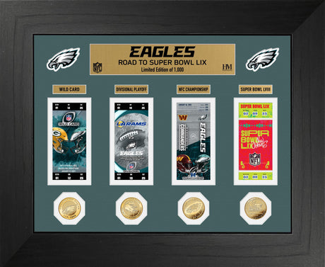 Eagles Road to Super Bowl LIX (59) Deluxe Ticket and Gold Coin Photo Mint