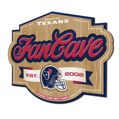 Texans 3D Fan Cave Wall Sign