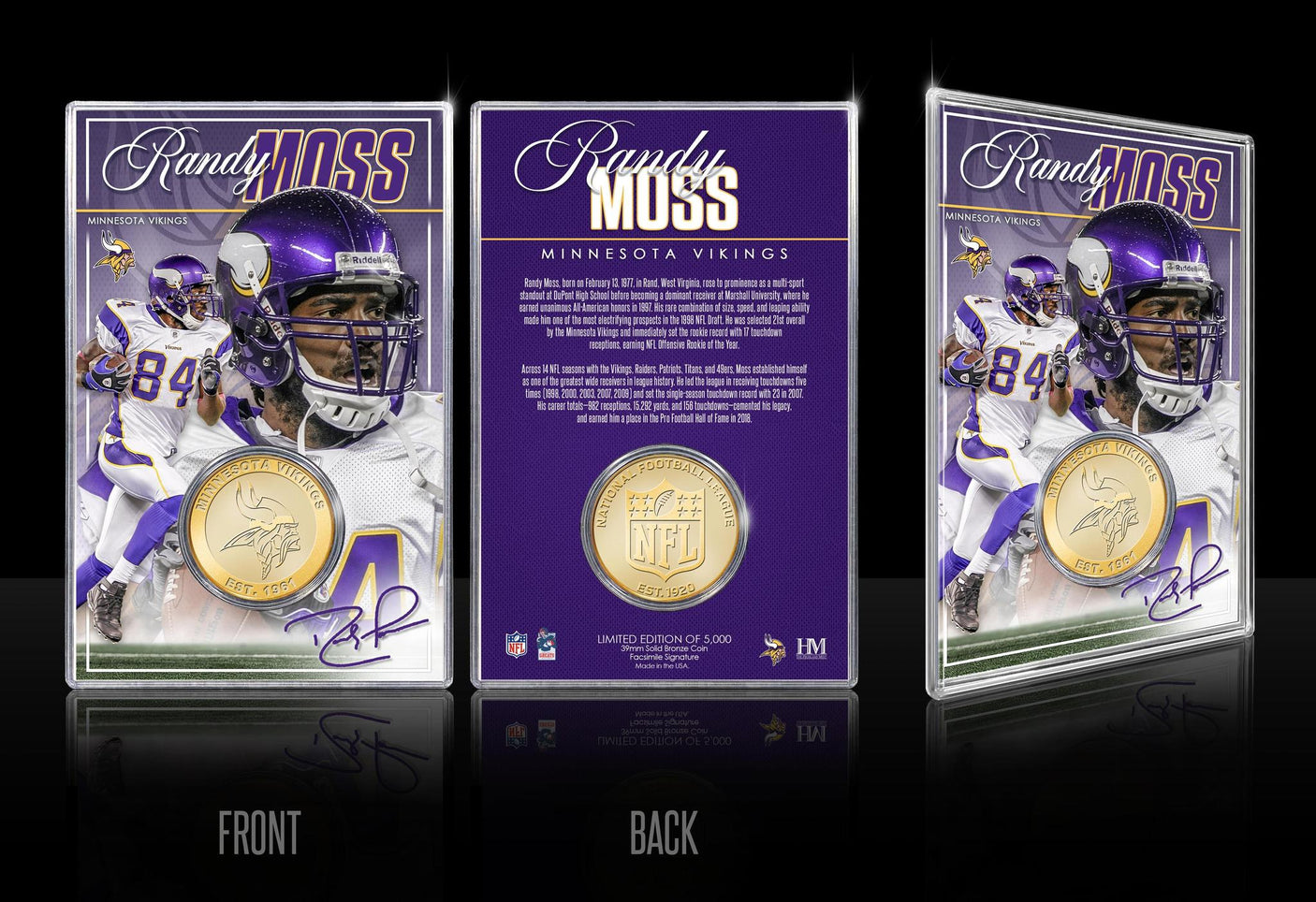 Vikings Randy Moss Bronze Coin Card