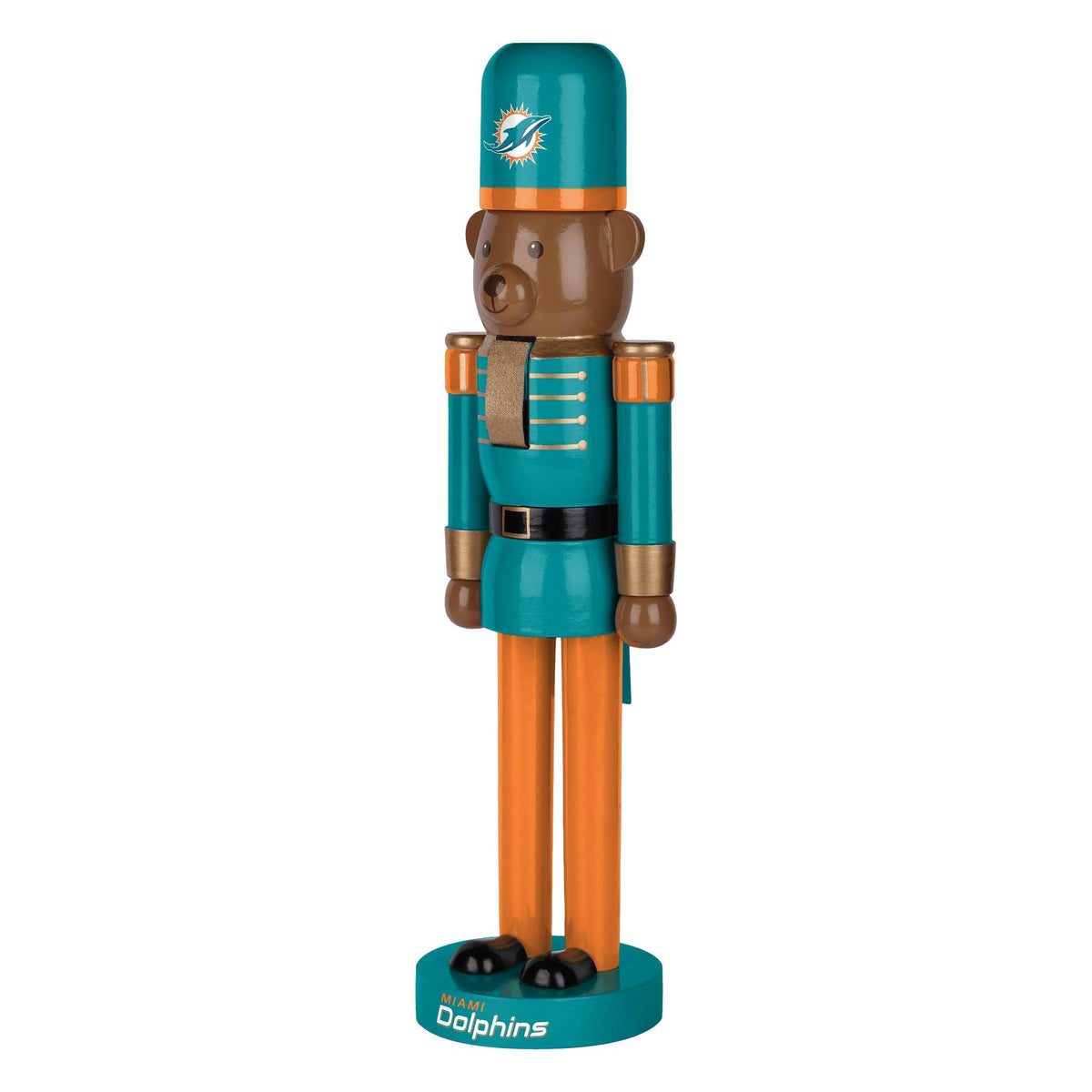 Dolphins 14 Inch Bear Nutcracker Pro Football Hall of Fame
