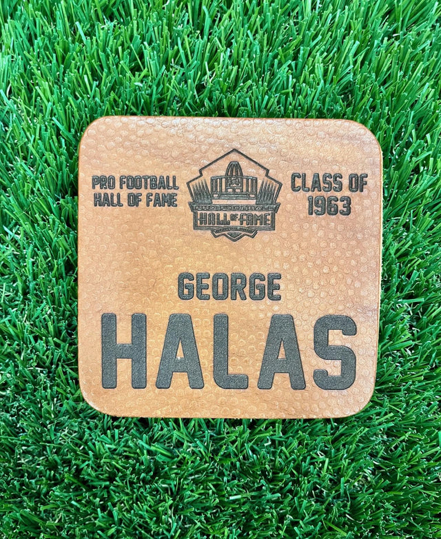 George Halas Leather Coach Coaster