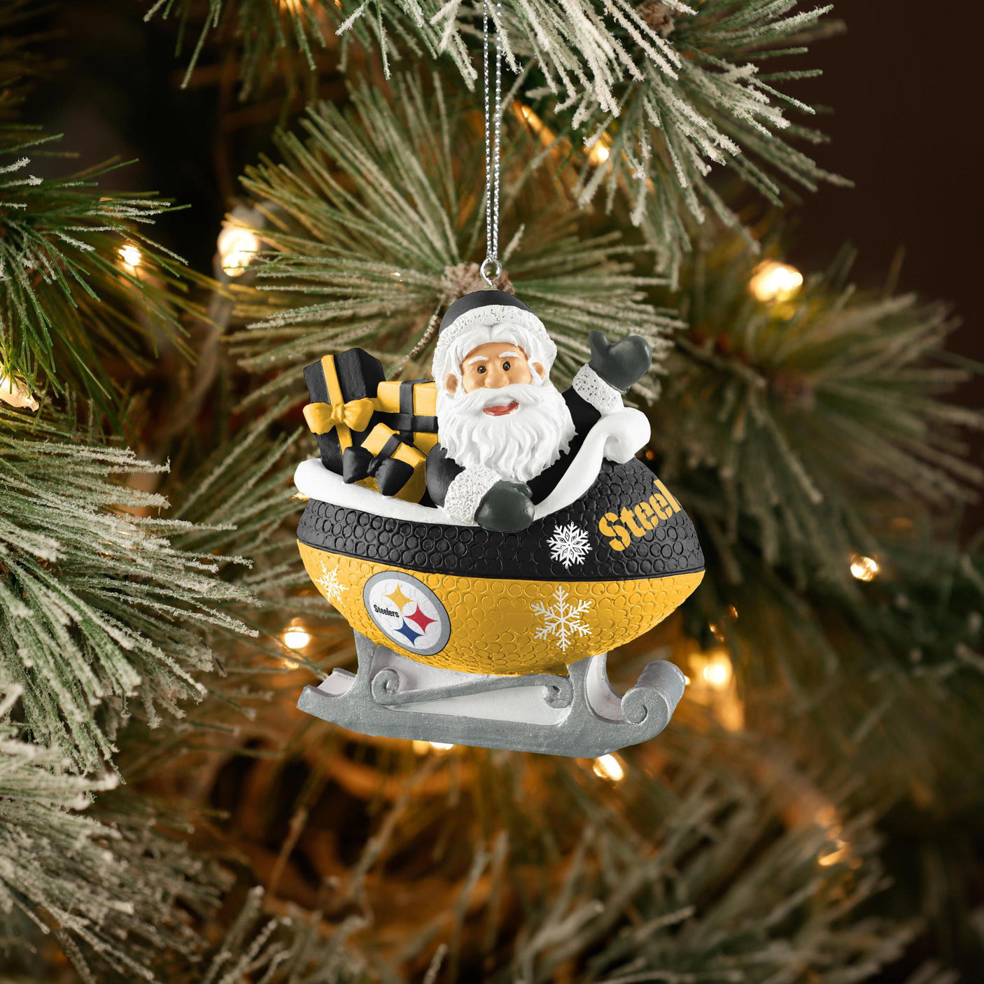 Steelers Football Sleigh Ornament